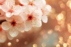 Pink cherry blossoms with a warm bokeh background Product Image 1