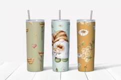 Cute gnomes and sunflowers Skinny tumbler wrap design Product Image 3