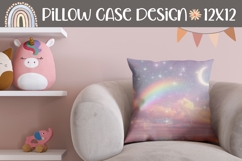 Glitter Stars Pillow Sublimation, Rainbow Pillow Template Product Image 1