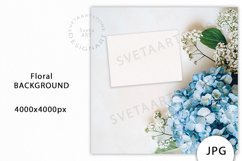 Blue Hydrangea Flowers Blank Mockup JPG Product Image 1