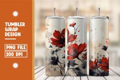 watercolor Blooming flower tumbler wrap sublimation Product Image 1