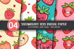 Strawberry Toss Digital Paper Product Image 1