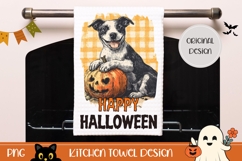 Cute Halloween Dog Towel Sublimation, Happy Halloween Print Product Image 1
