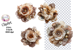 Flowers, Lace Material, Ephemera, PNG, Junk Journal, clipart Product Image 1