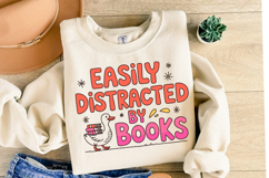 Easily Distracted by Books Svg | Svg Cut File | Shirt Svg Product Image 2