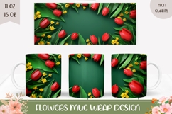 Spring Flowers Mug Design, Tulip Mug, Tulips PNG Product Image 1