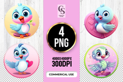 Cute Blue Bird Cartoon Clipart Sublimation PNG Product Image 1
