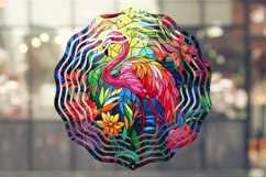 Stained Glass Flamingo Wind Spinner Sublimation Des Product Image 1