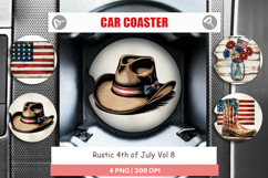 Car Coaster Rustic 4th of July Product Image 1