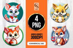 Cute Baby Fox Clipart Sublimation PNG Product Image 1