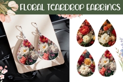 Floral Earrings Design, Summer Earrings Sublimation PNG Product Image 1