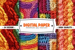 Colorful Embroided digital paper background Product Image 1