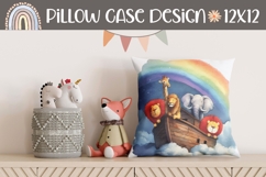 Watercolor Rainbow Pillow Design, Animals Pillow Case PNG Product Image 1