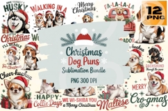 Christmas Dog Puns Sublimation Bundle PNG 300 DPI Product Image 1