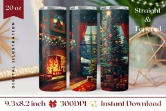Christmas Tree Tumbler Wrap, Cozy Christmas Tumbler Design Product Image 1