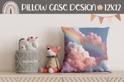 Glitter Rainbow Pillow, Clouds Pillow Sublimation Product Image 1