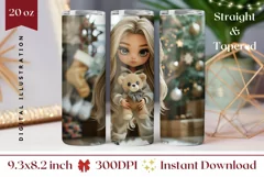 3D Christmas Tree Tumbler, Christmas Blonde Girl Tumbler Product Image 1