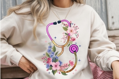 Glitter Bow Stethoscope PNG Nurse Clipart for Medical Fashio Product Image 1