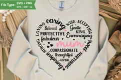Mum Heart Shape SVG | Mother's Day Heart SVG PNG Product Image 2