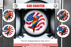 Car Coaster Parrot 4th of July Product Image 1