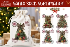 Leopard Christmas Tree Santa Sack Designs, Christmas PNG Product Image 1