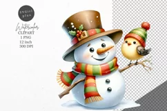 Christmas clipart, Snowman clipart, Winter sublimation Product Image 1