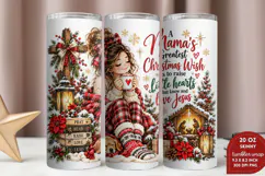 Blessed Mama Christmas 20oz Tumbler Wrap, Christian Mom Chri Product Image 2