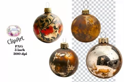 Christmas, Vintage Ornaments, Ephemera, PNG, Clipart Product Image 1