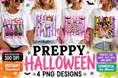 Preppy Witchy Halloween PNG, Pink Spooky Season Sublimation Product Image 1