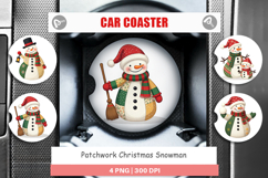 Car Coaster Patchwork Snowman Product Image 1