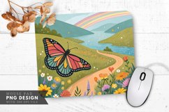Enchanted Butterfly Garden Mouse Pad PNG Design Product Image 1