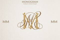 MM Wedding Monogram Logo | Elegant Initials Vector Product Image 1
