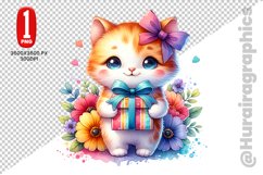 Cute Cat Clipart - PNG File Product Image 1