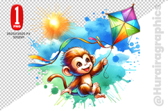 Cute Monkey Clipart - PNG File Product Image 1