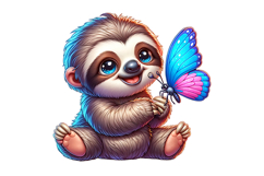 Cute Sloth Clipart - PNG File Product Image 2