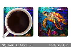 Sea Turtle Coaster Design. Turtle Coaster Sublimation Product Image 1