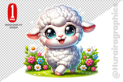 Cute Sheep Clipart - PNG File Product Image 1