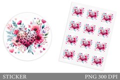 Heart Stickers Design. Valentines Sticker Printable Product Image 1