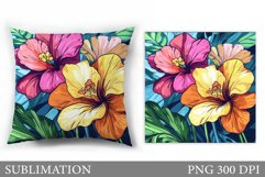 Floral Sublimation. Flowers Pillow Sublimation Product Image 1