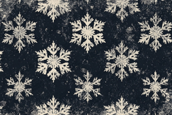 Dark Grunge Snowflake Repeat Pattern Digital Paper Product Image 1