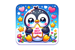 Cute Penguin Clipart - PNG File Product Image 1