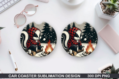 Badger Car Coaster Sublimation| Christmas Coaster PNG Product Image 1