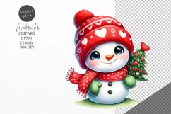 Christmas clipart, Snowman clipart, Winter sublimation Product Image 1
