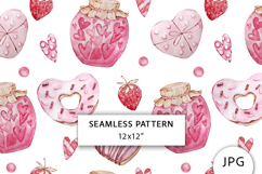 Sweets Heart Seamless Pattern, Valentines Digital Paper Product Image 1