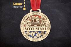 Accountant Medal SVG laser cut file for Glowforge Product Image 1