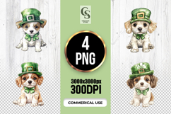 Cute Puppy Green Top Hat Clipart Sublimation PNG Product Image 1