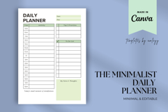 Minimal Daily Planner Canva Template | Aesthetic Printable &amp; Product Image 1