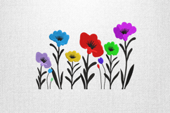 Colorful Wildflower Garden Embroidery Design Product Image 1