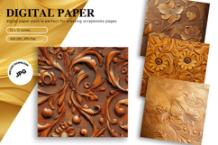 Flower Tooled Leather Western Background Wall Art Wallpaper Product Image 1
