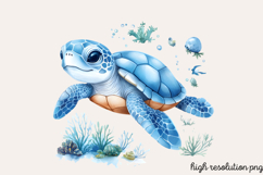 Pastel Cute Mermaid Watercolor Clipart PNG Product Image 1